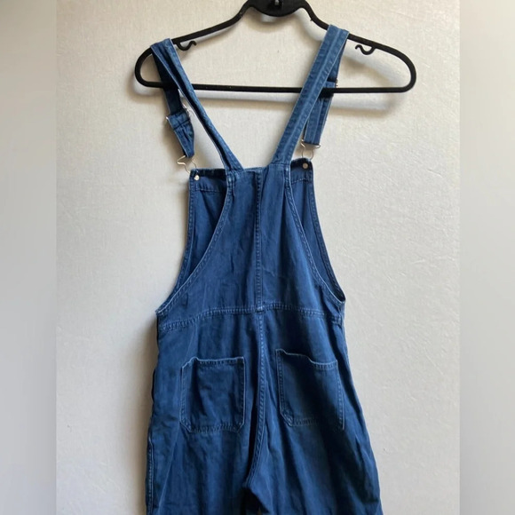 Monki denim jean straight leg crop  overalls Sz 36/ S - Picture 3 of 11